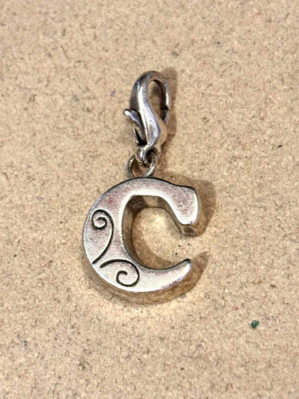 Brighton Chic Alpha letter C Snap On charm Silver initial Retired